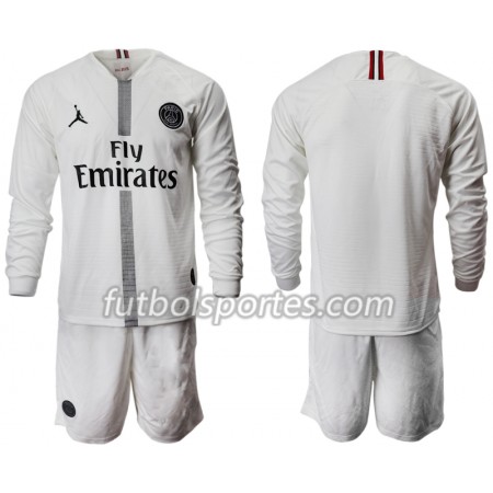 Camisetas Paris Saint Germain Jordan Blanco Niños Tercera Equipacion 2018/2019 Manga Larga